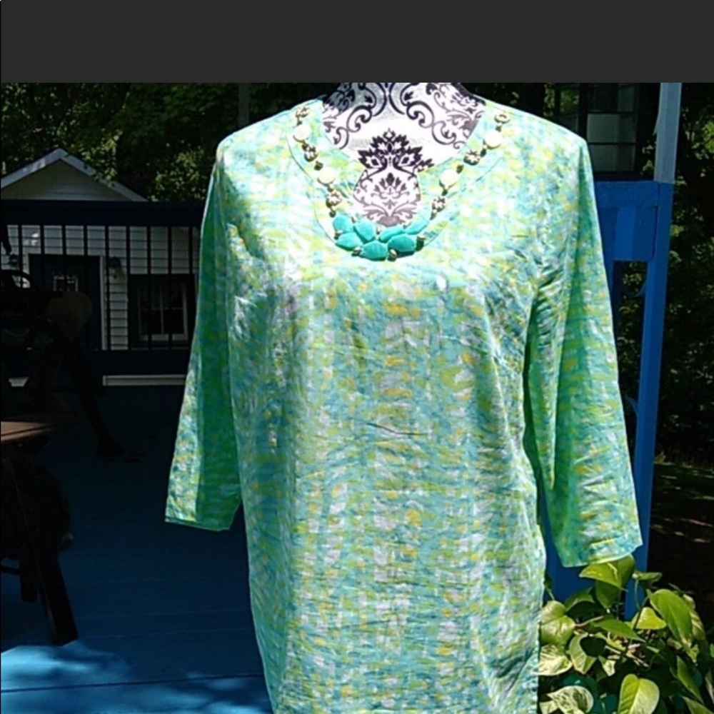 12P hearts of palm 3/4 sleeve fancy top
